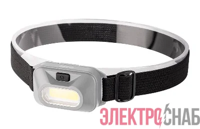 Фонарь налобный H9-L1W-gy 1Вт COB 100лм 100%/50%/мигающий 3хAAA (не входят в комплект) сер. ФАZА 5031180