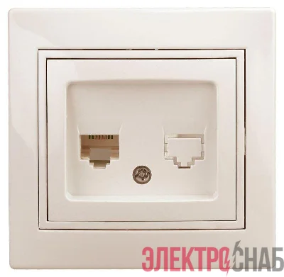 Розетка СП Plano 1-303-02 информационная RJ45 IP20 сл. кость Intro Б0027622