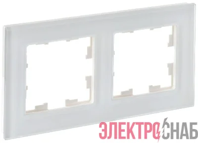 Рамка 2-м BRITE РУ-2-2-Бр стекло бел. матов. IEK BR-M22-G-31-K01