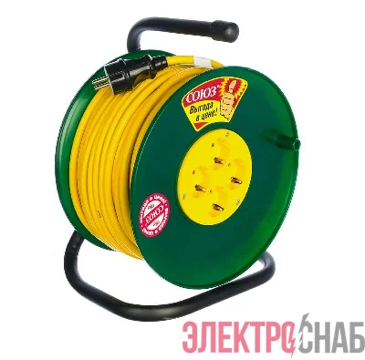 Удлинитель на катушке 4х30м с заземл. 16А IP20 3.7кВт Союз 481S-3603
