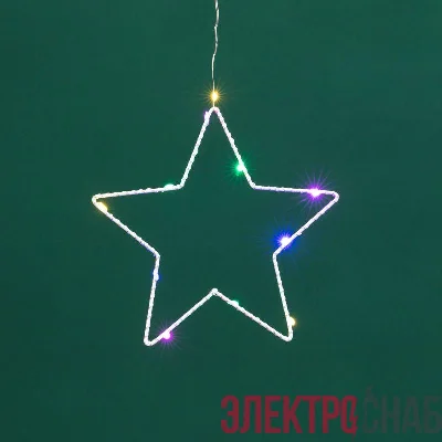 Гирлянда светодиодный занавес из росы с фигурами звезд IP20 USB + пульт управления мультиколор Neon-Night 315-849