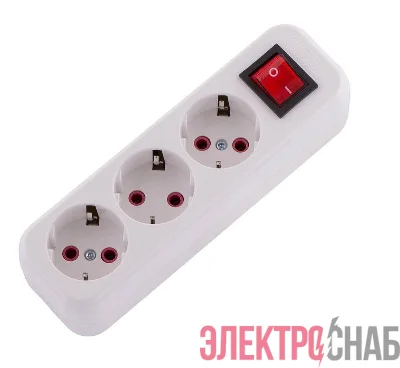 Колодка удлинителя 3-м с заземл. Lila с выкл. LEZARD 720-0300-302
