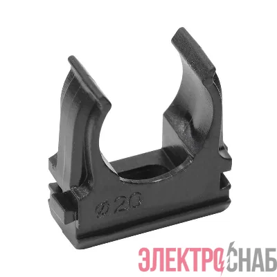 Держатель для труб (клипса) d20мм черн. (уп.100шт) TOKOV ELECTRIC TKE-LC-20-C05/100