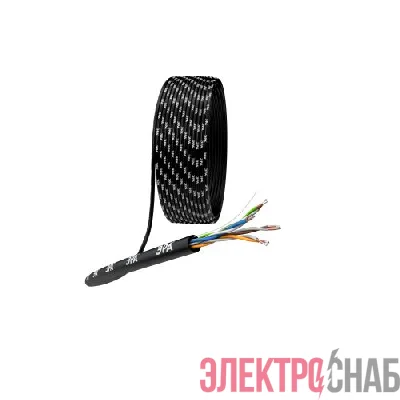 Кабель витая пара U/UTP кат.5E 4х2х24AWG solid CCA PE Outdoor Simple черн. (м) UL-4-PE-A Эра Б0044436