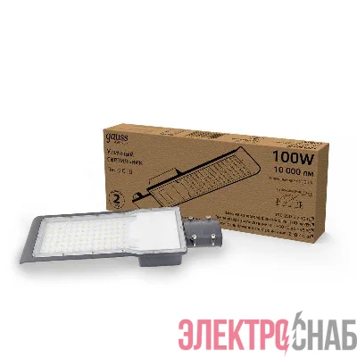Светильник светодиодный Avenue 100Вт 5000К IP65 10000лм 190-250В 420х160х57мм ДКУ уличный консольный КСС Ш черн. GAUSS 629534300