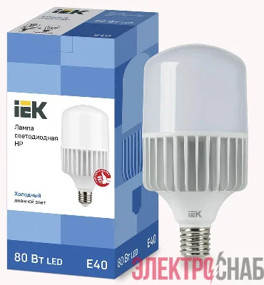 Лампа светодиодная HP 80Вт 230В 6500К E40 IEK LLE-HP-80-230-65-E40