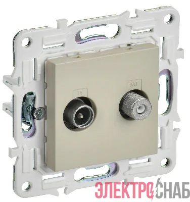 Розетка двойная TV+SAT SKANDY SK-A13B беж. IEK SK-AF20-O-K10