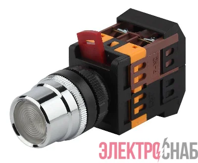 Кнопка ABLF-22 бел. d22мм неон/240В 1з+1р BBT10-ABLF-K01E ЭРА Б0045647