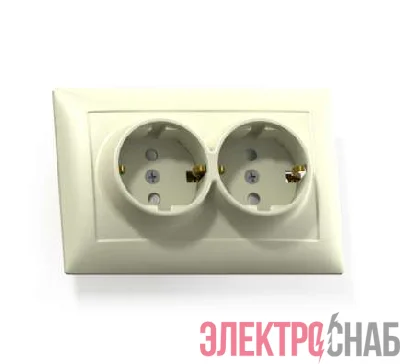 Розетка 2-м СП Селена РС16-372 с заземл. сл. кость Кунцево 8148