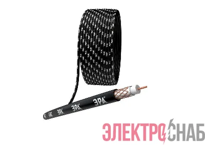 Кабель коаксиальный RG-6U 75Ом Cu/(оплетка Cu 64%) PE черн. (уп.305м) Эра Б0044605