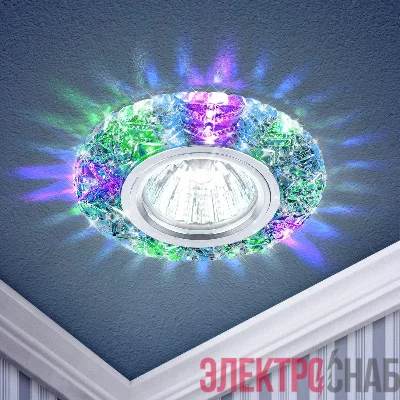 Светильник DK LD4 SL/RGB декор cо светодиодной подсветкой (мультиколор) прозр. ЭРА Б0019207