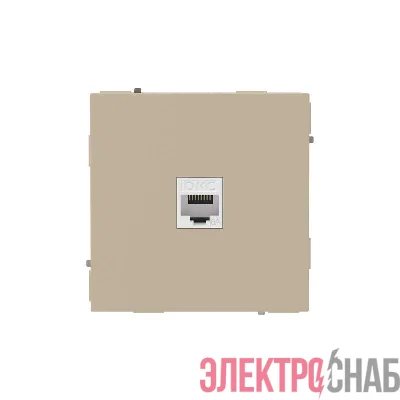Розетка компьютерная 1-м KANT RJ45 кат.6A без шторки ванильн. марципан DKC 7015673