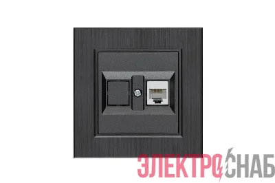 Розетка компьютерная CAT 5+гнездо Karea LINE STAR дым. металлик Makel 86050035