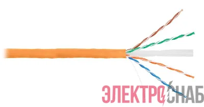 Кабель U/UTP 4 пары кат. 6 LSZHнг(B)-HF Оранж. (уп.305м) NETLAN EC-UU004-6-LSZH-OR