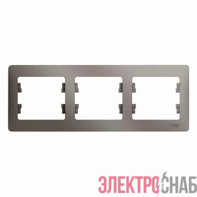 Рамка 3-м Glossa горизонт. платина SE GSL001203