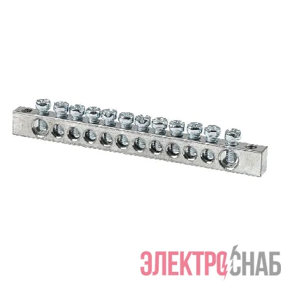 Шина PEN "ноль-землядюйма 6x9 12 отвер. цинк крепеж по краям EKF sn1-63-12-k