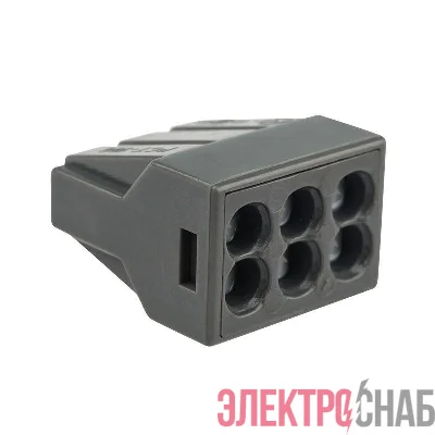 Экспресс-клемма с пастой 6-проводная до 2.5кв.мм сер. (уп.50шт) (773-306) Rexant 07-3060