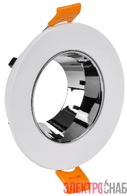 Светильник 4106 встраиваемый поворотный GU10 бел./хром пласт. IEK LT-UVB0-4106-GU10-1-K23