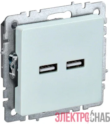 Розетка BRITE USB A+A 3.1А РЮ10-1-БрЖ механизм жемчуж. IEK BR-U21-D31-K36