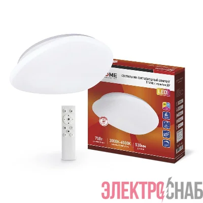 Светильник светодиодный COMFORT STONE 75Вт 230В 3000-6500К 6000лм 530х105мм с пультом ДУ IN HOME 4690612035642