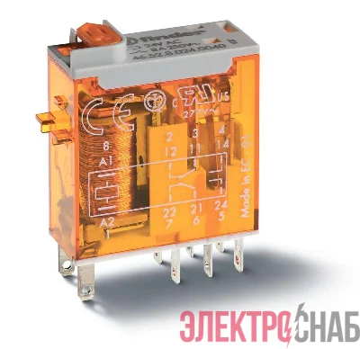 Реле промежуточное 46.52.9.024.0040 24DC 8А ВА280 FINDER 465290240040