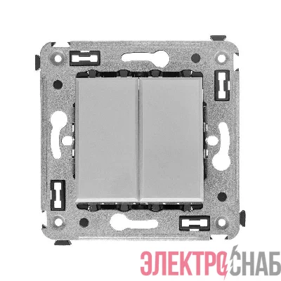 Кнопка двухклавишная СП "Avanti" "Закаленная сталь" DKC 4404154