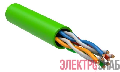 Кабель витая пара U/UTP кат.5E 4х2х24AWG solid LSZH нг(А)-HFLTx зел. (305м) (м) ITK LC1-C5E04-122