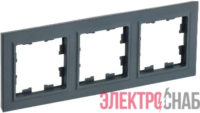 Рамка 3-м BRITE РУ-3-БрГ графит IEK BR-M32-K53