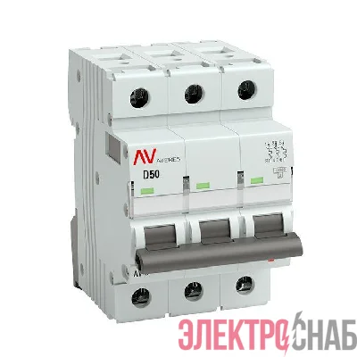 Выключатель автоматический модульный 3п D 50А 10кА AV-10 AVERES EKF mcb10-3-50D-av