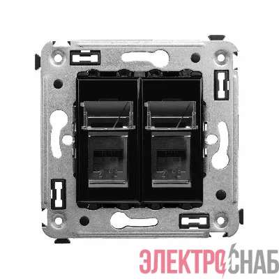 Розетка телефонная 2-м СП Avanti "Черный квадрат" RJ12 DKC 4402314