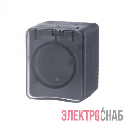 Розетка 1-м ОП AtlasDesign Profi54 16А IP54 250В с заземл. защ. шторки антрацит SE ATN544045