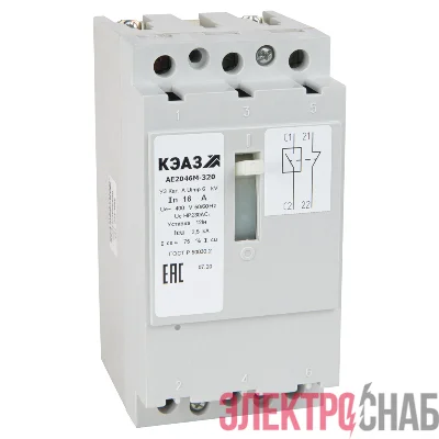 Выключатель автоматический 3п 63А 12Iн 5кА АЕ2043М-400 У3 400В AC КЭАЗ 104609