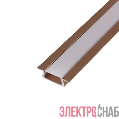 Комплект врезного алюм. профиля с рассеив. 22х6мм 1м роз. золото Rexant 146-405-3