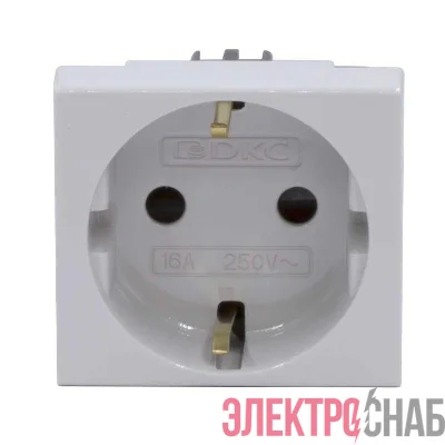 Розетка 1-м 2мод. Viva 16А IP20 2P+E с заземл. защ. шторки сер. DKC 45025