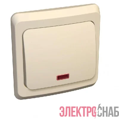 Выключатель 1-кл. СП Этюд 10А IP20 с индик. крем. SchE BC10-005K