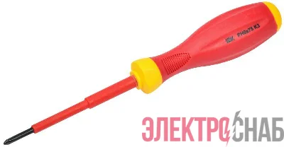 Отвертка диэлектрическая крестовая PH0х75 K3 1000В ARMA2L 3 IEK A2L3-SC30-K3-PH-00-075