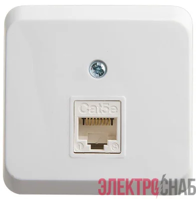 Розетка компьютерная ОП Этюд RJ45 кат.5E бел. SE KOMA-001B
