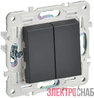 Выключатель проходной 2-кл. SKANDY 10А SK-V05T титан IEK SK-V22-0-10-K48