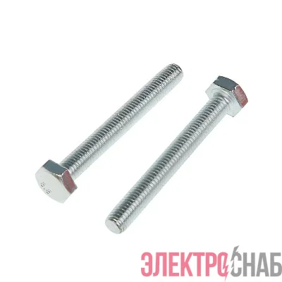 Болт М10х80 с шестигранной головкой цинк. DIN 933 (уп.12шт) класс прочности 8.8. коробка Tech-Krep 144909