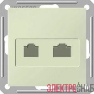 Розетка компьютерная + телефонная 2-м СП W59 RJ45 + RJ11 кат.5E 1А механизм сл. кость SE RSI-251TK5E-2-86