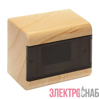 Щиток ОП Тусо 6мод. с прозр. двер. 160х132х93мм IP40 сосна на светл. основе Рувинил 68026-27М