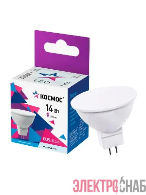 Лампа светодиодная JCDR 14Вт GU5.3 6500К 174-265В КОСМОС LkecLED14wJCDRC65