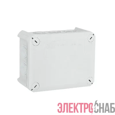 Коробка распределительная T100 136х102х57мм; внешн. размер 150х116х67мм IP66 вводы d25х10 сер. OBO 2007077