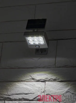 Прожектор садовый ERAFS048-08 6LED 150лм с датчиком движения солнечная батарея ЭРА Б0044248