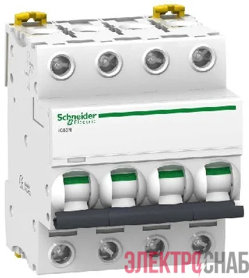 Выключатель автоматический модульный 4п C 50А 6кА Acti9 iC60N SchE A9F79450