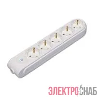 Колодка удлинителя 5-м с заземл. защ. шторки с выкл. Makel N5310000