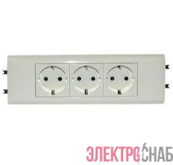 Механизм розетки 3-м СП Mosaic New 6мод. для кабель-канала DLP с заземл. с суппорт. бел. Leg 077433