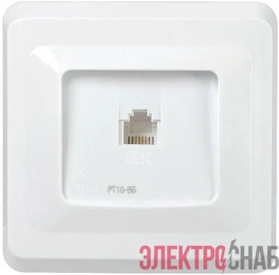 Розетка телефонная 1-м СП Вега РТ10-ВБ RJ11 бел. IEK ETV10-K01-DM