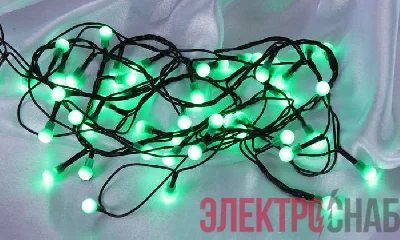 Гирлянда "Цветные шарики" LDBL048G-10-C 48 светодиод. контроллер 2.4м зел. SHLights 4610003324971
