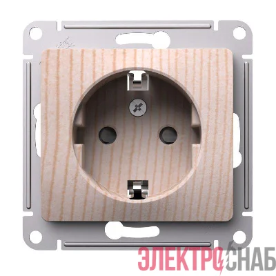 Розетка Glossa 16А заземл. защ. шторки механизм сосна SE GSL001545